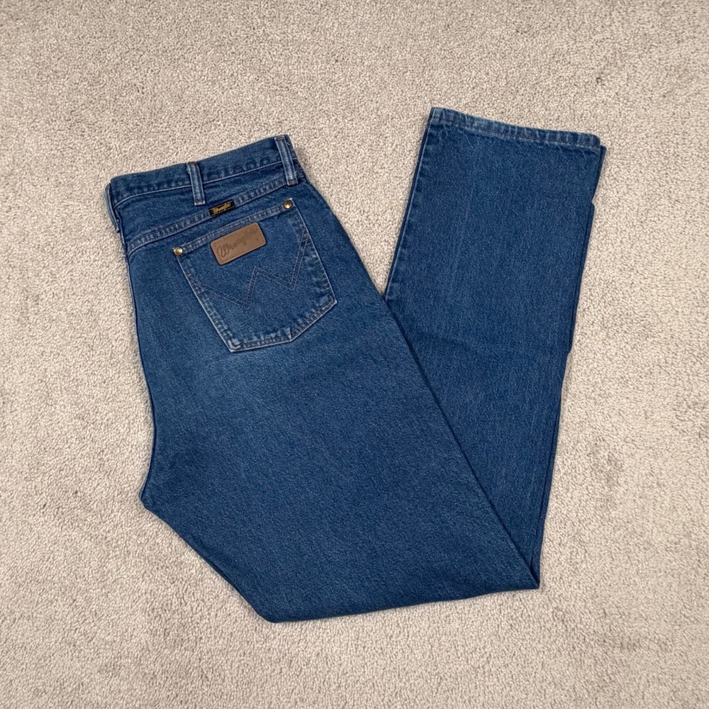 VTG 90s 13MWZPW Wrangler Jeans Mens 38x35 Made in USA Straight Leg Blue‎ Western